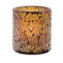 Hollowick 6351G 3 1/4" x 3" Gold Frosted Glass Crackle Votive Lamp