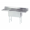 Advance Tabco FC-2-1818-24RL Two Compartment Stainless Steel Sink with Two Drainboards