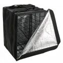 American Metalcraft BLB1926 Black 27" x 19" x 19" Heavy Nylon Deluxe Pizza Delivery Bag with Rack