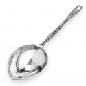 American Metalcraft HMMS10 Hammered Stainless Steel 14" 8 Ounce Solid Oval Portion Control Spoon