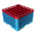 Carlisle RG36-5C410 OptiClean 36 Compartment Glass Rack, Red Color-Coded with 5 Extenders