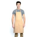Chef Approved 167BAADJKH Khaki 32" x 28" Full Length Bib Apron With Adjustable Neck And Pockets