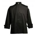 Chef Revival J061BK-M Medium Black Poly Cotton Men's Double Breasted Chef's Jacket