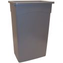 Continental 8322GY Gray 23-Gallon Capacity 20" x 11" Rectangular Molded Polyethylene Wall Hugger Waste Basket Without Lid