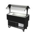 Duke DPAH-3M-217101 Semi Gloss Black 44-3/8" EconoMate Insulated Mechanically Assisted Closed Base Portable Cold Food Buffet Unit With Stainless Steel Top And Clear Acrylic Canopy