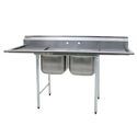 Eagle Group 414-24-2-24 Two 24" Bowl Stainless Steel Commercial Compartment Sink with Two 24" Drainboards