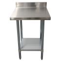 Empura 24" x 24" 18-Gauge 304 Stainless Steel Commercial Work Table with 4" Backsplash Galvanized Legs and Undershelf