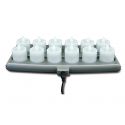 Hollowick HFRP12-CL Flameless Lighting Platinum Candles Set with Charging Tray and 12 Candlelight Candles