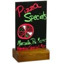 Menu Solutions WBWE-B 5" x 7" Black Wet Erase Picture Frame / Table Sign Board with Solid Wood Base
