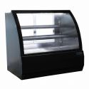 Ojeda RDCH 4 Black 49.3" Refrigerated Curved Glass Deli Case with LED Interior Lighting - 13.1 Cubic Feet