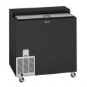 Perlick FR36RT-3-BL_CAST Black Vinyl Exterior With Casters 36" Wide Underbar Insulated Stainless Steel R290 Hydrocarbon Refrigerated Glass Froster With 8.6 Cubic ft Capacity, 120V 1/4 HP