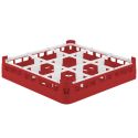 Vollrath 52726-03 9 Compartment Short Polypropylene Signature Compartment Rack (Red)