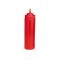 Tablecraft 11253K 12 Ounce Red Polyethylene WideMouth Squeeze Bottle Dispenser