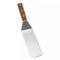 Tablecraft 4100S Stainless Steel Silver 14.5" Solid Round Spatula with Wooden Handle
