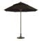 Grosfillex 98800231 Windmaster 9' Round Charcoal Gray Colored Acrylic Canopy Fiberglass Rib Umbrella with 1 1/2" Aluminum Pole