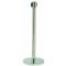 Aarco HC-7GR Chrome 40" Crowd Control / Guidance Stanchion with 84" Green Retractable Belt