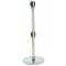 Aarco HS-27_BL Satin 40" Crowd Control / Guidance Stanchion with Dual 84" Blue Retractable Belts