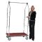 Aarco LC-2C Stainless Steel Chrome Finish Luggage Cart with Clothing Rail - 42" x 24" Platform