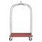 Aarco LC-3C-4P Rectangular Stainless Steel Chrome Finish Luggage Cart with Clothing Rail - 45" x 26 1/4" Platform