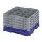 Cambro 16S1058186 Navy Blue 16 Compartment 11" Full Size Camrack Glass Rack