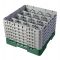 Cambro 16S1114119 Sherwood Green 16 Compartment 11-3/4" Full Size Camrack Glass Rack