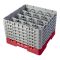Cambro 16S1114163 Red 16 Compartment 11-3/4" Full Size Camrack Glass Rack