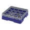 Cambro 16S318186 Navy Blue 16 Compartment 3-5/8" Full Size Camrack Glass Rack w/ 1 Extender