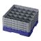 Cambro 25S800186 Navy Blue 25 Compartment 9-3/8" Full Size Camrack Glass Rack with 4 Extenders