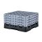 Cambro 25S900110 Black 25 Compartment 9-3/8" Full Size Camrack Glass Rack with 4 Extenders