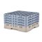 Cambro 25S900184 Beige 25 Compartment 9-3/8" Full Size Camrack Glass Rack with 4 Extenders