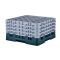 Cambro 25S900414 Teal 25 Compartment 9-3/8" Full Size Camrack Glass Rack with 4 Extenders