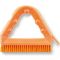 Carlisle 41323EC24 Orange 9 Inch Triangular Sparta Tile And Grout Brush With 1 Inch Polyester Bristles, 2 Handle Holes And Molded-In Scraper