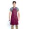 Chef Approved 167BAADJBU Burgundy 32" x 28" Full Length Bib Apron With Adjustable Neck And Pockets