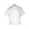 Chef Revival J005-S Small White Poly Cotton Men's Knife & Steel Short Sleeve Chef's Jacket