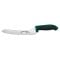 Dexter 360™ S360-9SCG-PCP 36008G 9" DEXSTEEL™ High Carbon Steel Scalloped Offset Slicing Knife with Green Polypropylene / Santoprene Handle