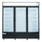 Empura EGM-75B 78.2" Wide Three-Section Black Swinging Glass Door Merchandiser Refrigerator With 3 Doors, 75 Cubic Ft, 115 Volts