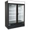 Empura E-EGM-48FB 53.9" Wide Two-Section Black Swinging Glass Door Merchandiser Freezer With 2 Doors, 48 Cubic Ft, 115 Volts