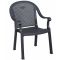 Grosfillex US720002 Sumatra Charcoal Classic Stacking Resin Armchair