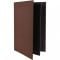 Winco LMF-814BN 8 1/2" x 14" Brown Leatherette Four Panel Menu Cover