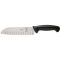 Mercer Culinary M22707 Black Handle Millennia Santoku Knife With 7" Long Granton Edge Stamped High-Carbon Japanese Stainless Steel Blade With Non-Slip Textured Handle And Protective Fingerguard