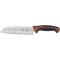 Mercer Culinary M22707BR Brown Handle Millennia Santoku Knife With 7" Long Granton Edge Stamped High-Carbon Japanese Stainless Steel Blade With Non-Slip Textured Handle And Protective Fingerguard