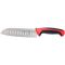 Mercer Culinary M22707RD Red Handle Millennia Santoku Knife With 7" Long Granton Edge Stamped High-Carbon Japanese Stainless Steel Blade With Non-Slip Textured Handle And Protective Fingerguard