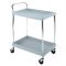 Metro BC2030-2DMB 33" Deep Ledge Polymer Utility Cart With 2 Blue Shelves With Antimicrobial Microban Protection