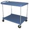 Metro MY2636-25BU 40" myCart Series Utility Cart, 2 Antimicrobial Blue Shelves And Chrome Plated Posts