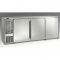 Perlick BBS84_SSRSDC Stainless Steel 84" Wide Right-Side Condenser 3 Solid Door 3-Shelf 24.8 Cubic ft Capacity Back Bar Cabinet On 3 3/4" Casters, 120 Volts 1/3 HP