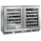 Perlick HC48RW4_SSGDC Undercounter 47 7/8" Wide 2-Section C-Series Glass Door Front-Vented Dual Zone Standard/Wine Refrigerator On 3 3/4" Casters With 11.1 Cubic ft Capacity, 115 Volts