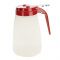 Tablecraft PP10RE White 10 Ounce Polyethylene Syrup Dispenser with Red ABS Top