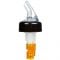 Winco PPA-050 .5 oz. Clear Spout / Orange Tail Measured Liquor Pourer with Collar - 12/Pack