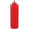 Winco PSB-24R 24 oz. Red Squeeze Bottle - 6/Pack