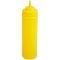 Winco PSW-24Y 24 oz. Yellow Wide Mouth Squeeze Bottle - 6/Pack